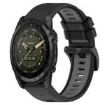 For Garmin Tactix 7 AMOLED 26mm Sports Two-Color Silicone Watch Band(Black+Grey)