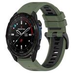 For Garmin Descent Mk3i 51mm 26mm Sports Two-Color Silicone Watch Band(Olive Green+Black)