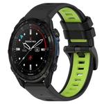 For Garmin Descent Mk3i 51mm 26mm Sports Two-Color Silicone Watch Band(Black+Lime Green)