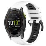 For Garmin Enduro 3 Sports Two-Color 26mm Silicone Watch Band(White+Black)