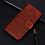 Mandala Embossing Pattern Horizontal Flip Leather Case for Huawei Honor 10 Lite(2019) & P Smart 2019 , with Holder & Card Slots & Wallet & Photo Frame &  Lanyard(Brown)