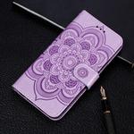 Mandala Embossing Pattern Horizontal Flip Leather Case for Huawei Honor V20 (View 20), with Holder & Card Slots & Wallet & Photo Frame &  Lanyard(Purple)