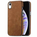 For iPhone XR Skin-Feel Electroplating TPU Shockproof Phone Case(Brown)