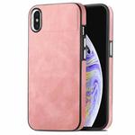 For  iPhone XS Max Skin-Feel Electroplating TPU Shockproof Phone Case(Pink)