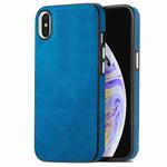 For  iPhone X / XS Skin-Feel Electroplating TPU Shockproof Phone Case(Blue)