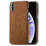 For  iPhone X / XS Skin-Feel Electroplating TPU Shockproof Phone Case(Brown)