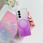 For Samsung Galaxy Z Fold4 Magsafe Glitter TPU Phone Protective Case(Purple)