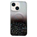 For iPhone 14 Glitter MagSafe Hybrid Clear TPU Phone Case(Black)