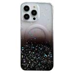 For iPhone 14 Pro Max Glitter MagSafe Hybrid Clear TPU Phone Case(Black)