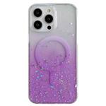 For iPhone 14 Pro Max Glitter MagSafe Hybrid Clear TPU Phone Case(Purple)