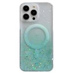 For iPhone 14 Pro Max Glitter MagSafe Hybrid Clear TPU Phone Case(Green)