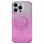 For iPhone 13 Pro Max Glitter MagSafe Hybrid Clear TPU Phone Case(Pink)