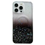 For iPhone 13 Pro Glitter MagSafe Hybrid Clear TPU Phone Case(Black)