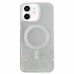 For iPhone 12 MagSafe Glitter Hybrid Clear TPU Phone Case(White)