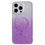 For iPhone 12 Pro Max MagSafe Glitter Hybrid Clear TPU Phone Case(Purple)