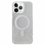 For iPhone 11 Pro Max Glitter MagSafe Hybrid Clear TPU Phone Case(White)