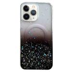 For iPhone 11 Pro Max MagSafe Glitter Hybrid Clear TPU Phone Case(Black)
