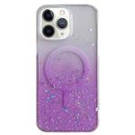 For iPhone 11 Pro Max MagSafe Glitter Hybrid Clear TPU Phone Case(Purple)