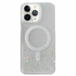 For iPhone 11 Pro MagSafe Glitter Hybrid Clear TPU Phone Case(White)