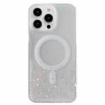 For iPhone 15 Pro Glitter MagSafe Hybrid Clear TPU Phone Case(White)