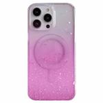 For iPhone 15 Pro Max Glitter MagSafe Hybrid Clear TPU Phone Case(Pink)