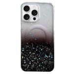 For iPhone 16 Pro Glitter MagSafe Hybrid Clear TPU Phone Case(Black)
