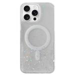 For iPhone 16 Pro Max Glitter MagSafe Hybrid Clear TPU Phone Case(White)