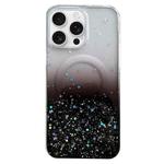 For iPhone 16 Pro Max Glitter MagSafe Hybrid Clear TPU Phone Case(Black)