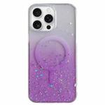 For iPhone 16 Pro Max Glitter MagSafe Hybrid Clear TPU Phone Case(Purple)
