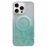 For iPhone 16 Pro Max Glitter MagSafe Hybrid Clear TPU Phone Case(Green)