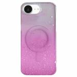 For iPhone 16e Glitter MagSafe Hybrid Clear TPU Phone Case(Pink)