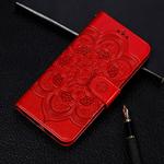 Mandala Embossing Pattern Horizontal Flip Leather Case for Huawei Honor 10i & Honor 20i & Enjoy 9S & P Smart Plus 2019, with Holder & Card Slots & Wallet & Photo Frame &  Lanyard(Red)