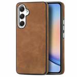 For  Samsung Galaxy A34 5G Skin-Feel Electroplating TPU Shockproof Phone Case(Browm)