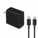 35W USB-C / Type-C + USB Charger Supports PPS / PD Protocol with Dual Type-C Cable, US Plug