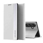 For Samsung Galaxy S24 FE 5G Side Electroplated Adsorption Leather Phone Case(White)