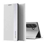 For Samsung Galaxy S25+ 5G Side Electroplated Adsorption Leather Phone Case(White)