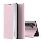 For Samsung Galaxy S25+ 5G Side Electroplated Adsorption Leather Phone Case(Pink)