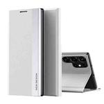 For Samsung Galaxy S25 Ultra 5G Side Electroplated Adsorption Leather Phone Case(White)