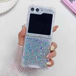 For Samsung Galaxy  Z Flip5 Glitter Sequins Epoxy TPU Phone Case(Silvery)