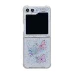 For Samsung Galaxy Z Flip5 Butterfly Glitter TPU Phone Case(Pink)