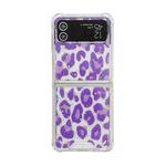 For Samsung Galaxy Z Flip3  Leopard Glitter Sequins TPU Phone Case(Purple)