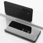 For Samsung Galaxy S25 Ultra 5G Plated Mirror Horizontal Flip Leather Phone Case with Holder(Black)