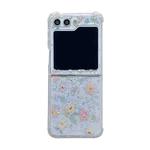 For Samsung Galaxy Z Flip4 Fresh Small Floral Epoxy TPU Phone Case(Hand-painted Flowers 2)