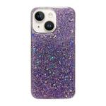 For iPhone 15 Glitter Sequins Epoxy TPU Phone Case(Purple)