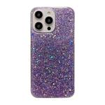 For iPhone 16 Glitter Sequins Epoxy TPU Phone Case(Purple)