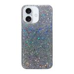 For iPhone 16 Glitter Sequins Epoxy TPU Phone Case(Silvery)