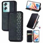 For OPPO A79 5G / A2 5G Cubic Grid Pressed Magnetic Leather Phone Case(Black)