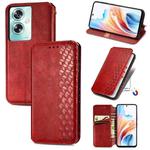 For OPPO A79 5G / A2 5G Cubic Grid Pressed Magnetic Leather Phone Case(Red)