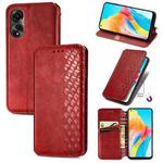 For OPPO A78 4G Cubic Grid Pressed Magnetic Leather Phone Case(Red)