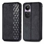 For OPPO Reno10 Pro EU Cubic Grid Pressed Magnetic Leather Phone Case(Black)